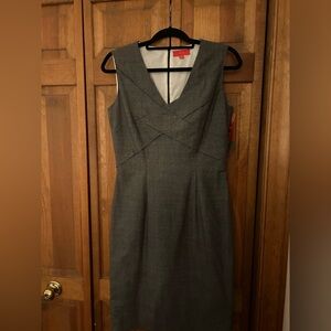 Lavia 18 Women’s Made in Italy Grey Classic Minimalist Cotton Blend Dress NWT
